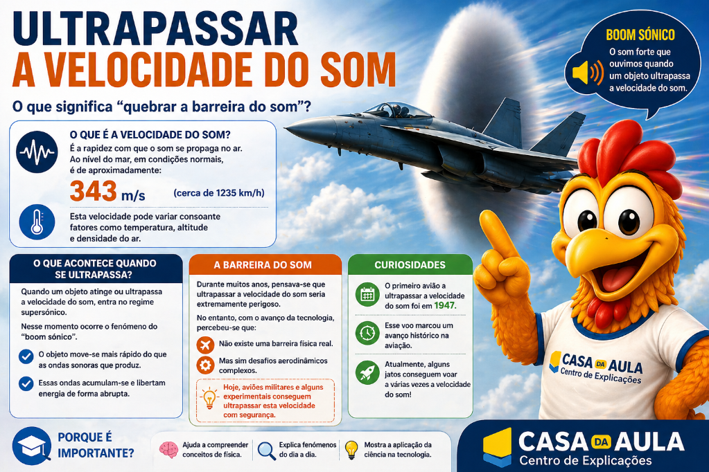 Ilustração sobre a velocidade do som